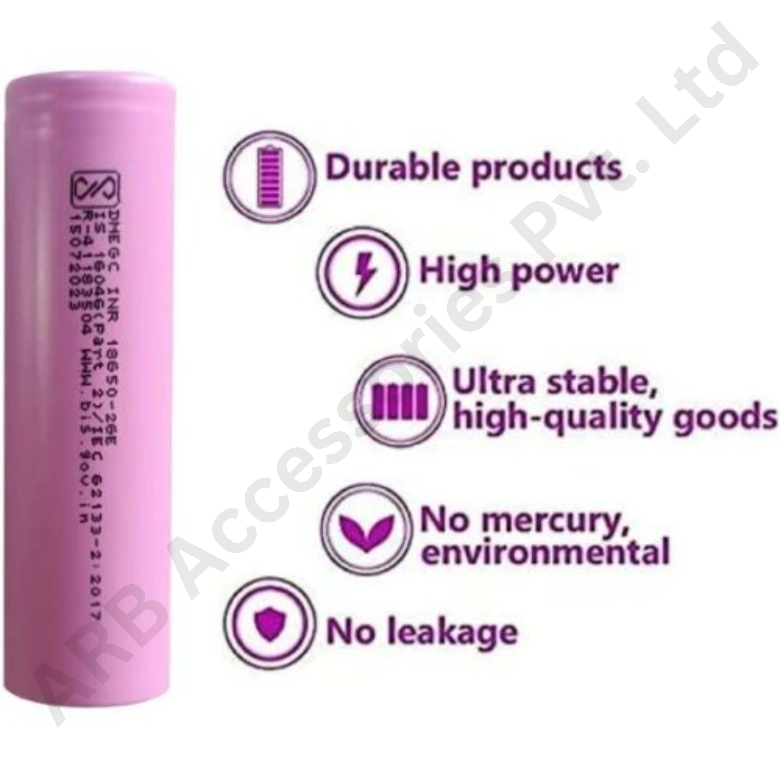 DMEGC Cylindrical Lithium-ion Cell 18650  3.65V 2600 mAh Ev Grade - Image 4